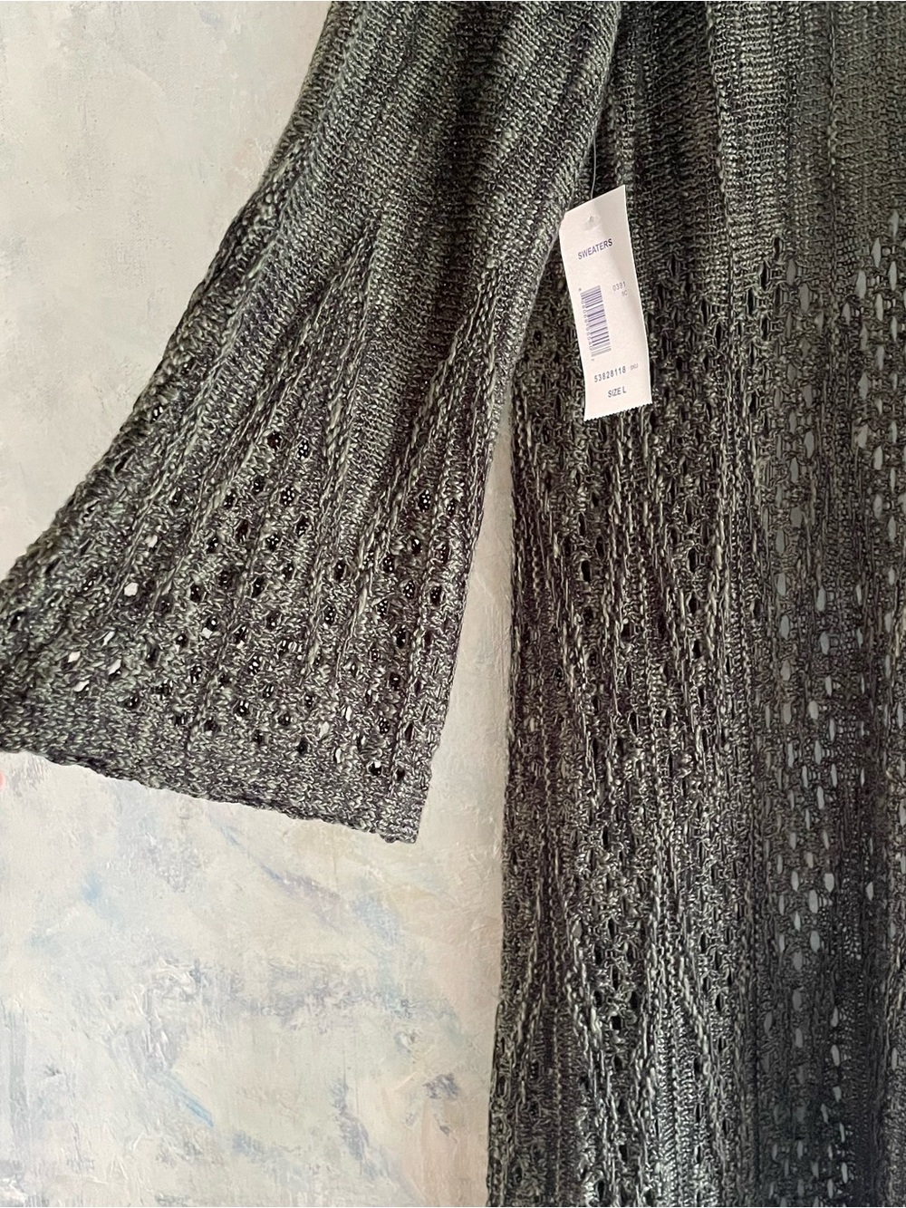 🔥NWT Great Northwest Indigo Cascading Cardigan Sweater Pine Green Size Large - Picture 6 of 9